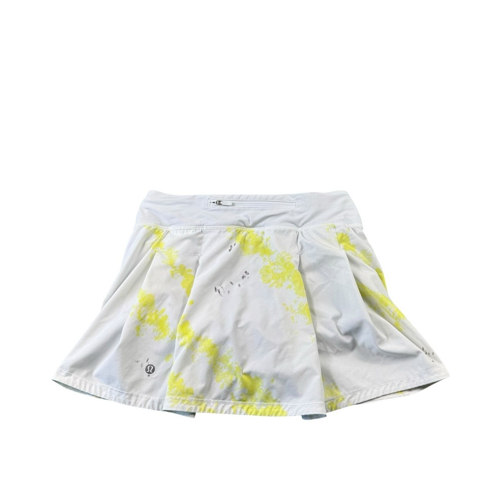 Lululemon Pace Rival Women Yellow Tie Skirt Size 4 Excellent